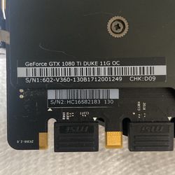 NVIDIA MSI GTX 1080 Ti Duke
