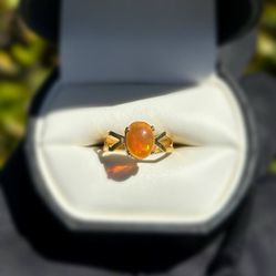 Vintage Jewelry 18k solid yellow gold opal stone 0.70CTW ring sz 6.00