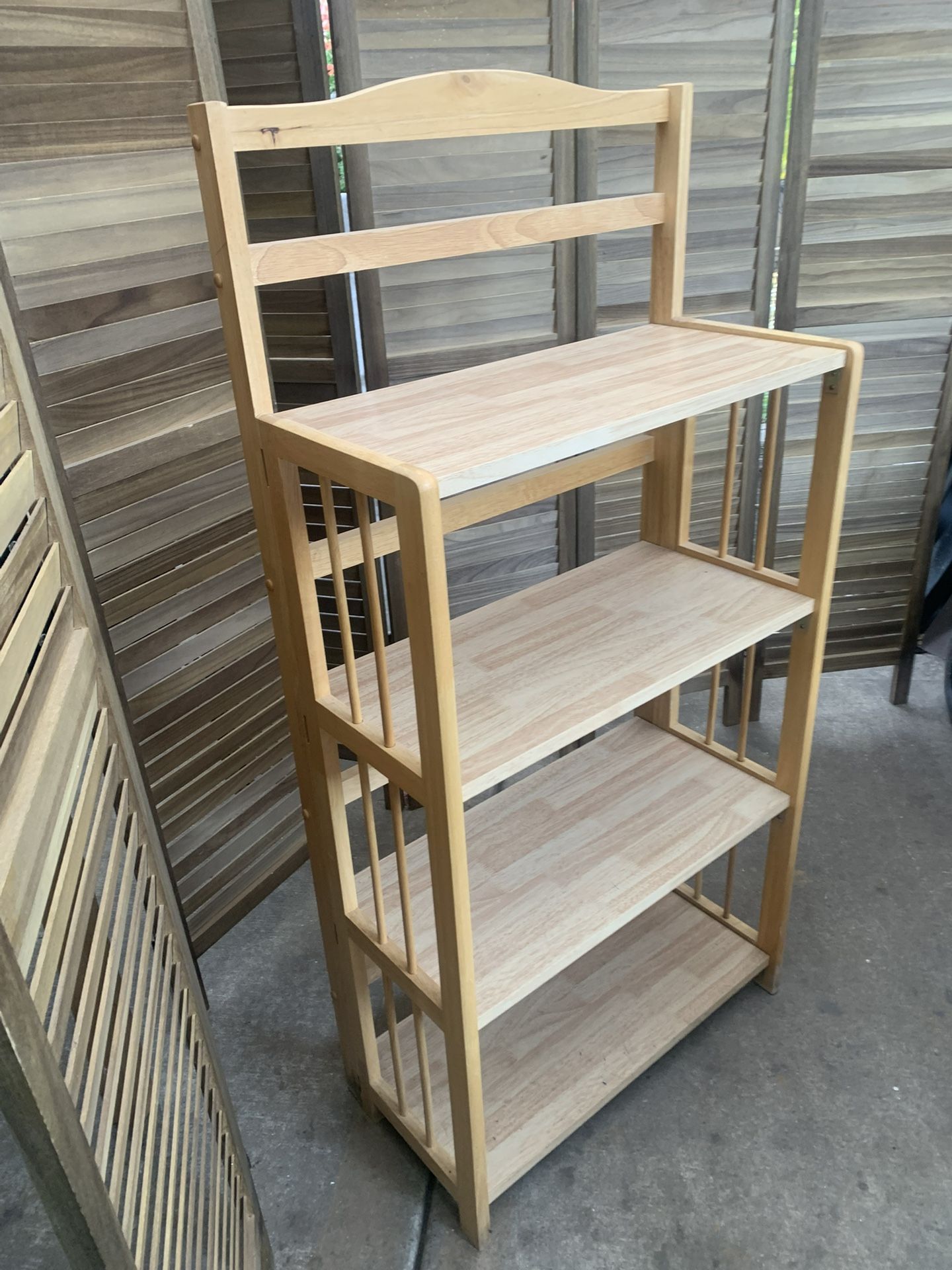 Bookcase folding bookshelf  4 tier wood foldable 4 shelves  25 W x 12 1/4D x 52H 