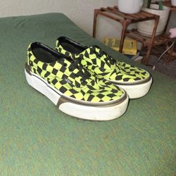 Neon Green Checkered Vans