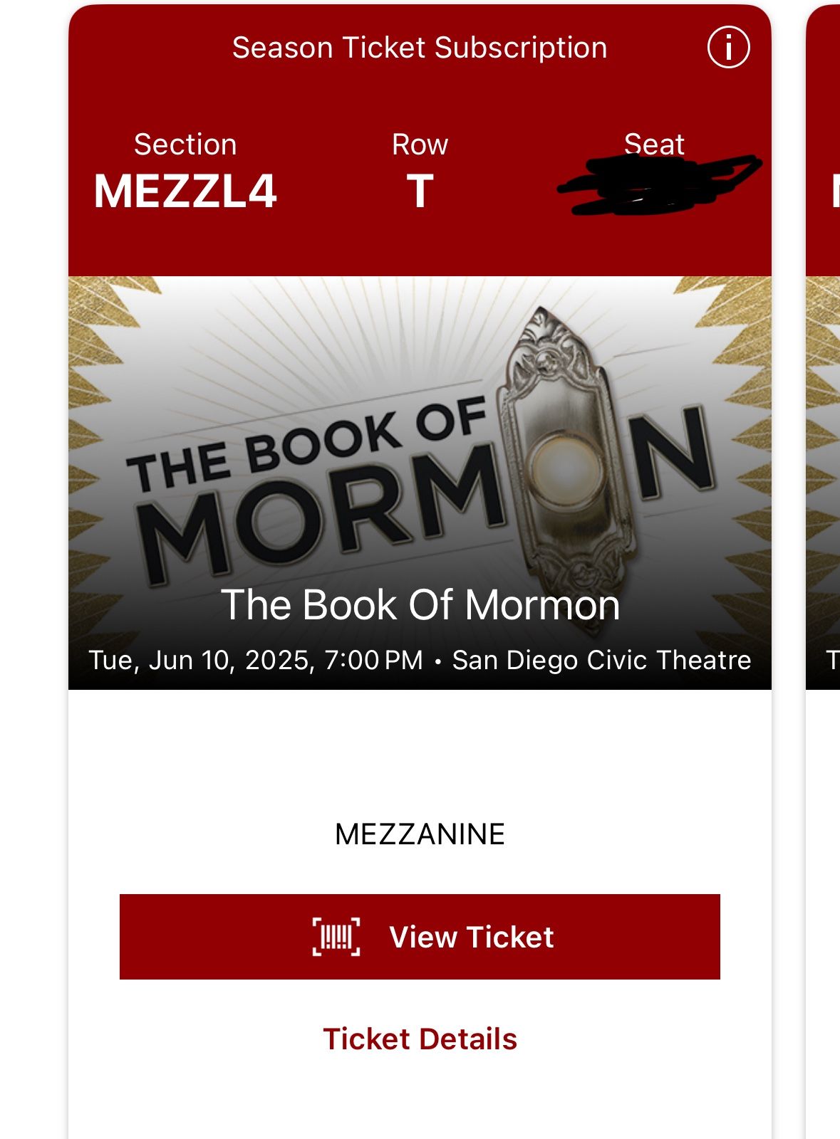 TONIGHT - Tickets To Book Of Mormon (June 10th) At 7pm