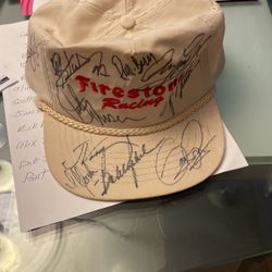 Autographed Hat with1990,s Cart Series Signatures 