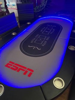 ESPN poker table with chairs