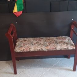 Hard wood upholstered bench 