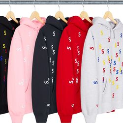 Supreme Embroidered S Hooded Sweatshirt - RED