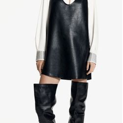 H&m Edition Women's Faux Leather Dress Vegan Black Size M