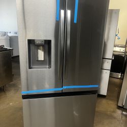 NEW OPEN BOX SAMSUNG FRENCH STYLE STAINLESS STEEL REFRIGERATOR 