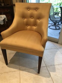 Gold fabric side chair!