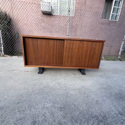 CB2 Crate And Barrel Mid Century Modern Media Console Entertainment Center Tv Stand Cabinet Sideboard Credenza Buffet.