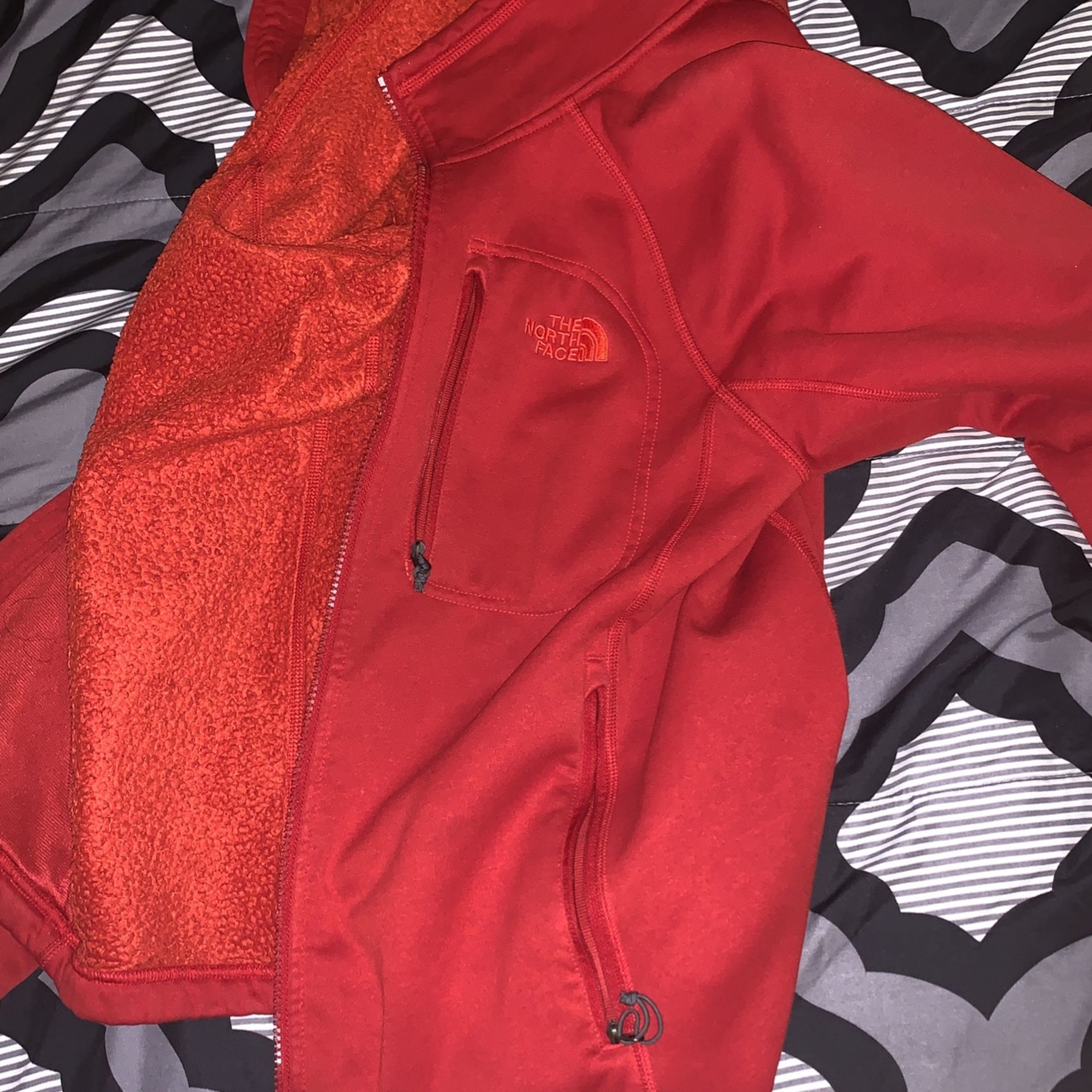 Red North Face Sweater