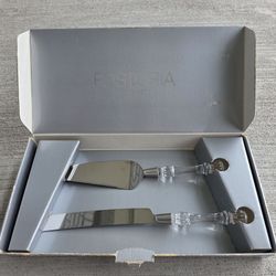 Fostoria Crystal Cake Knife & Server Set – Heritage Collection – Original Box