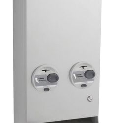 Bobrick B-2706T ClassicSeries Surface-Mounted, Satin Stainless Steel, Push-Button, Token Operated, Sanitary Napkin/Tampon Vendor