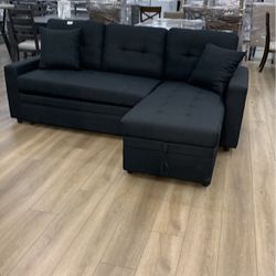 Black Reversible Pull Out Sofa 