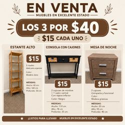 3-Piece Furniture Set – Shelf, Console & Nightstand