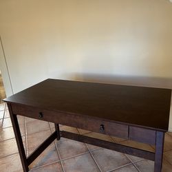 Sleek Wood Table With Drawer