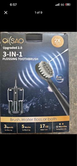 OiSAO 3-in-1 Flossing Toothbrush Upgraded 2.0