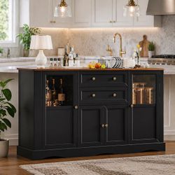 Sideboard kitchen cabinet with drawers and cabinet doors for storage