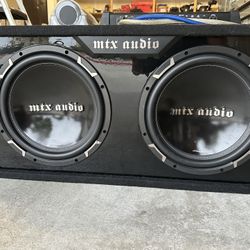 12” MTX Subs With 1000 Watt Amp and Power Capacitor. 