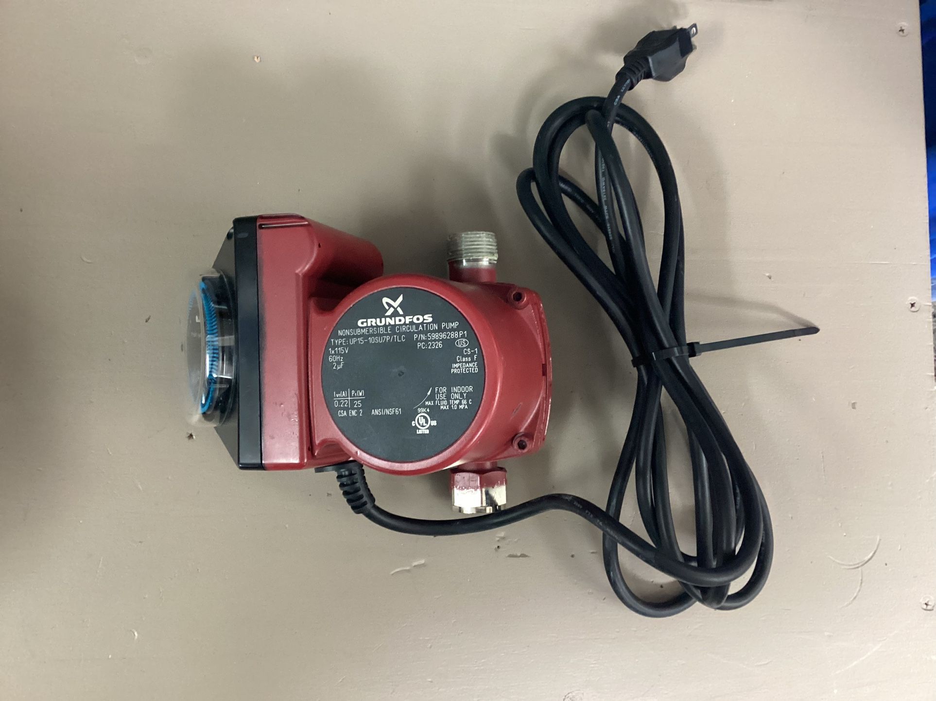 Grundfos Recirculation Pump For Hot Water Heater Direct Install