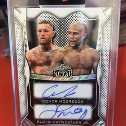 2025 Leaf Metal Authentics Conor McGregor & Floyd Mayweather Jr. On Card Auto /7