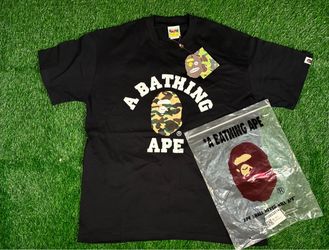 Brown and white bathing ape tee size mens large