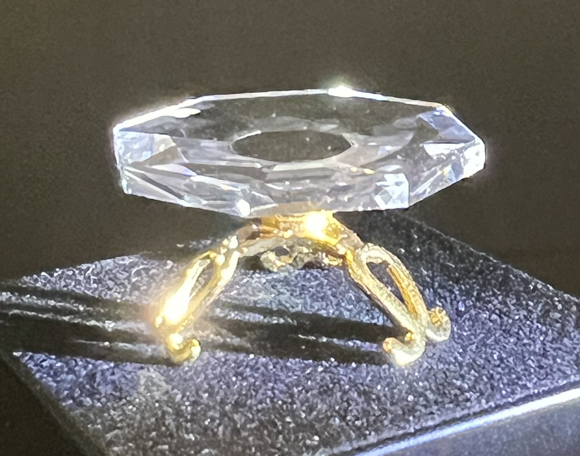 Swarovski 1990s Crystal Display Stand Gold Base, 1.5x0.5”