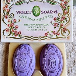 Vintage Avon 1980 Anniversary Violet Soaps California Perfume Co Purple Bars NIB *Please Read Description 