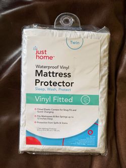 New Just Home Waterproof Vinyl Mattress Protector Twin