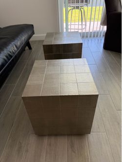 Gold Cube Side/Coffee Table(s)