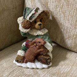 K’s Collection 4” Christmas Bear and Bunny Figurine.