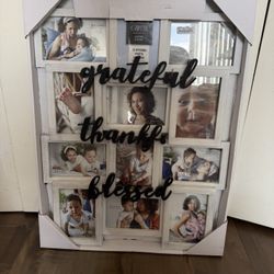 12-Opening Collage Photo Frame – “Grateful, Thankful, Blessed”
