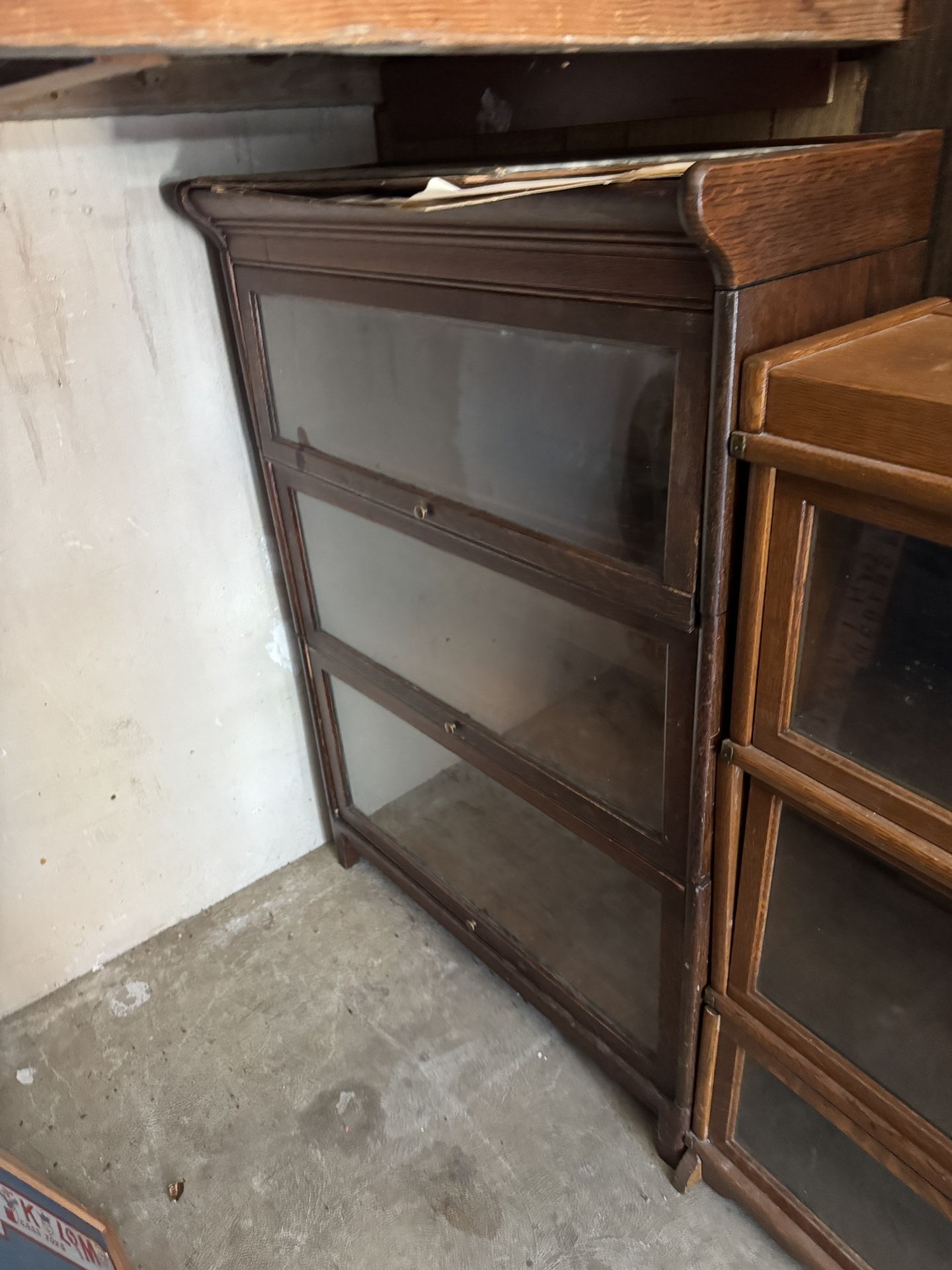 Antique 100 Year Old Barrister cabinet Lawyer Bookcase