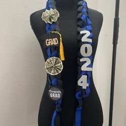 Black And Blue Graduation Lei