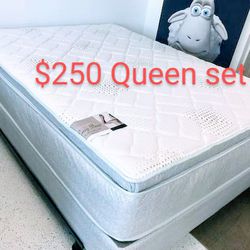 $250 Queen Mattress And Boxspring Brand New Free Delivery Same Day 