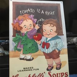 Campbell's Soup Kids "Tomato Is a Fruit" Metal Sign   
