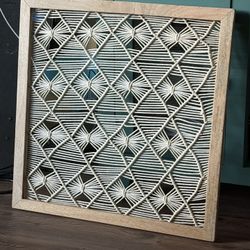 Boho Macramé Wall Art in Wood Frame – Handmade Style