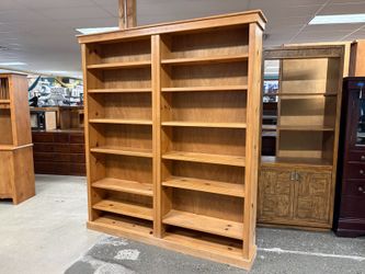 BALLARD BOOKCASE CO. Rustic Knotty Pine Double Bookcase