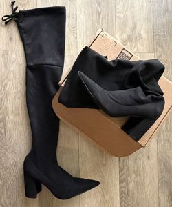 Black Thigh High Boots Size 7.5