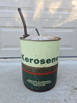 Vintage 5-gallon metal kerosene fuel can