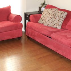 Raymour & Flanigan Sleeper Sofa And Love Seat with 4 Accent Pillows 