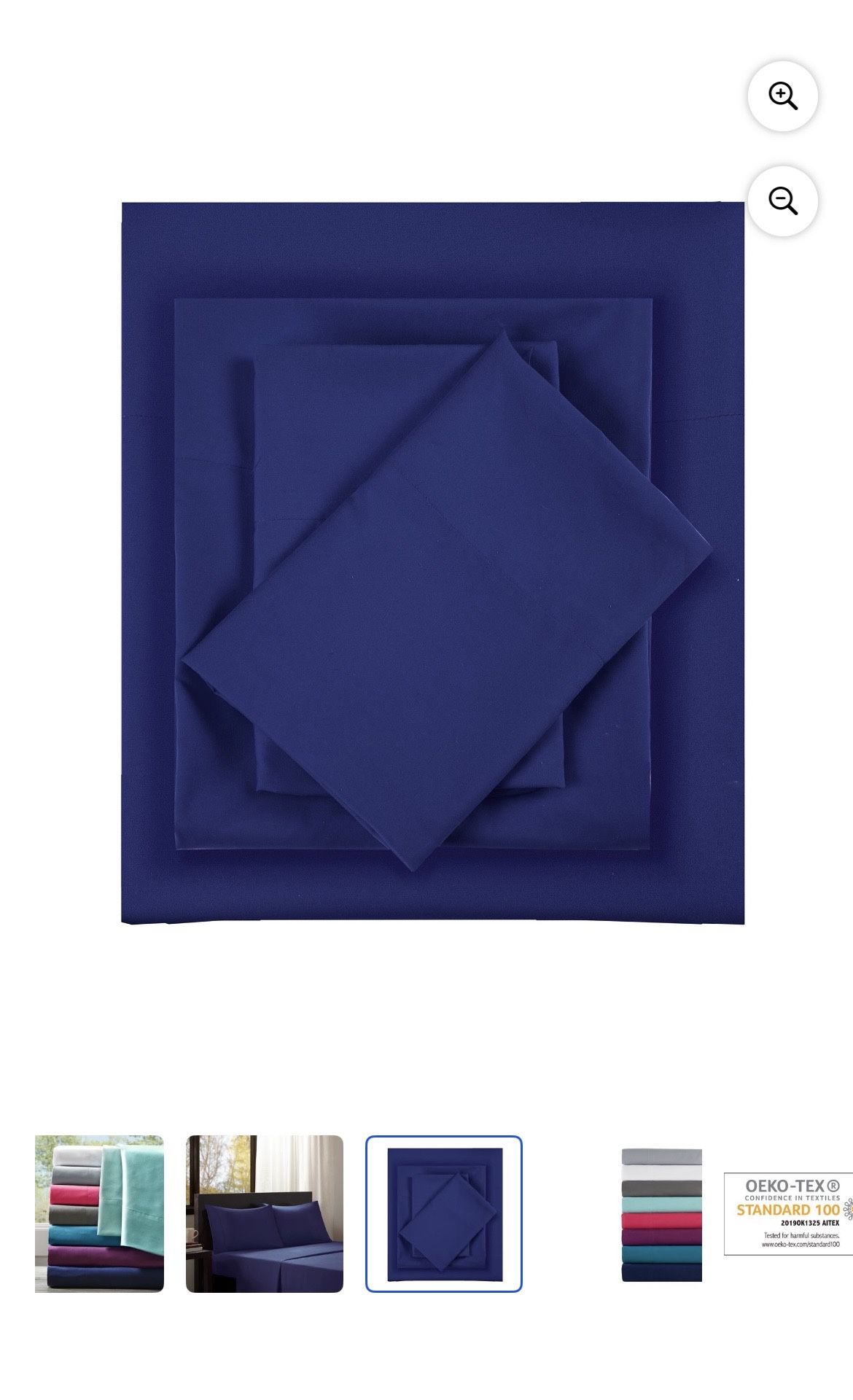 Cal King Size Bedsheet Set In Royal Blue Color