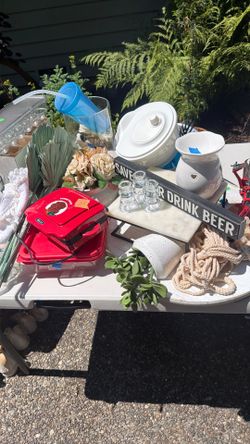Everything left over from the yard at a dollar and Christmas things at a dollar or less than a dollar