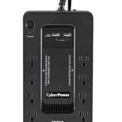 Premium Deluxe CyberPower - 650VA Battery Back-Up System - Black