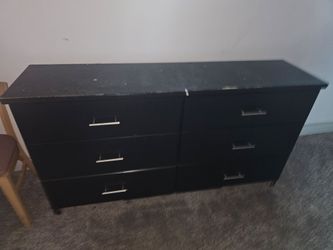 Black 6-Drawer Double Dresser