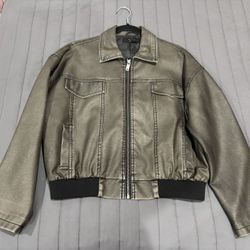 Forever 21 Faux Leather Zip Up Moto Jacket 