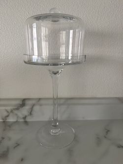 Glass Pedestal Stand with Dome Lid