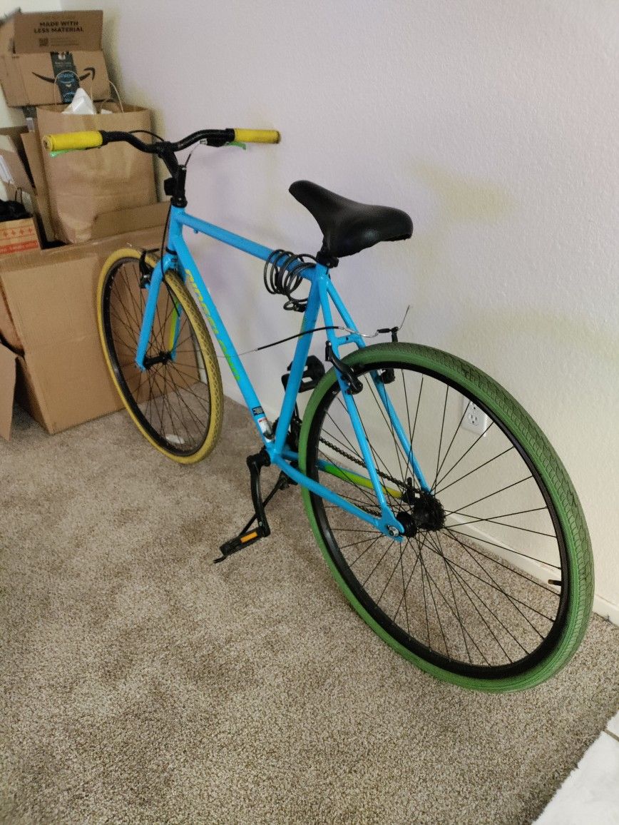Kent 700C Men's Ridgeland Hybrid Bike, Blue/Green