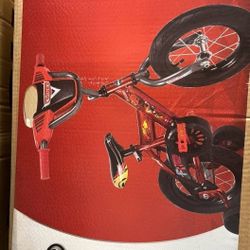 Huffy Disneh Pixar Cars 12 Inch Boy's Bike for Kids, Multiple Color Options and Designs Available, Ideal for Ages 3+ Years Old, Removable Training 