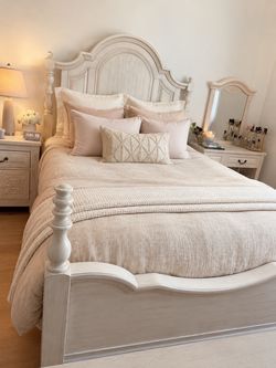 Queen Solid wood bed frame- living spaces