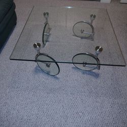 Glass Coffee Table With Wheels. Moving, Make Offer